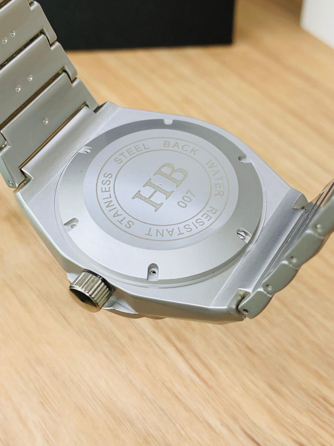 HB Premium Diamond Cut Watch Chain – Sleek Black Design