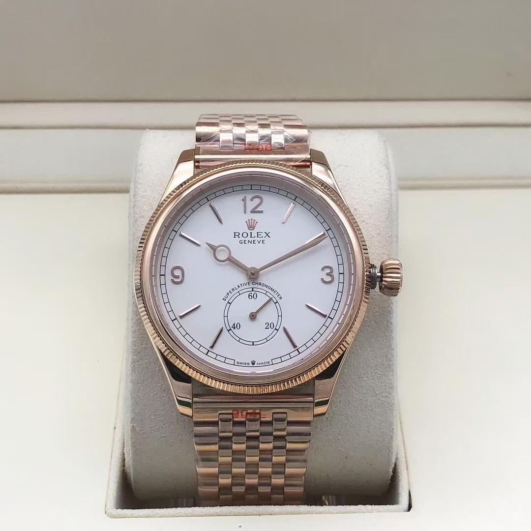 Rolex Perpetual 1908 Yellow Gold White Dial Settimo Bracelet