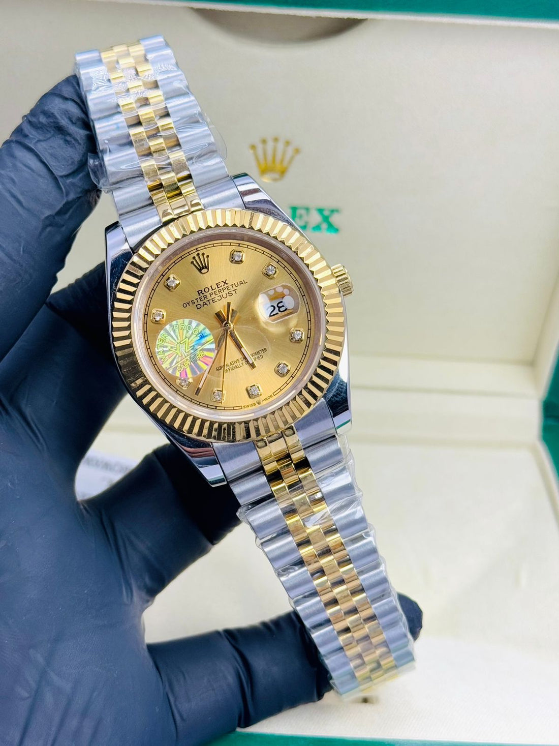 luxury Rolex-style wristwatch